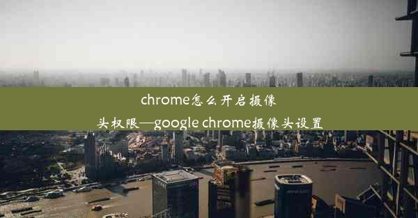 chrome怎么开启摄像头权限—google chrome摄像头设置