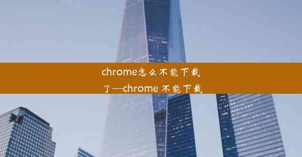 chrome怎么不能下载了—chrome 不能下载