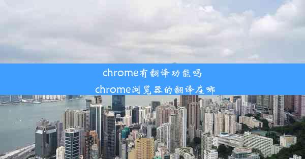 chrome有翻译功能吗_chrome浏览器的翻译在哪