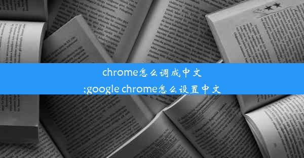 chrome怎么调成中文;google chrome怎么设置中文