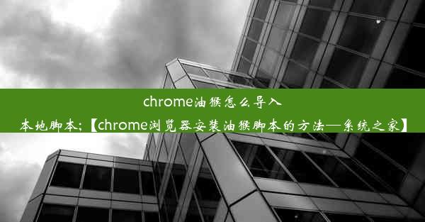 chrome油猴怎么导入本地脚本;【chrome浏览器安装油猴脚本的方法—系统之家】