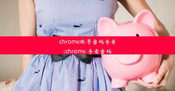 chrome账号密码查看;chrome 查看密码