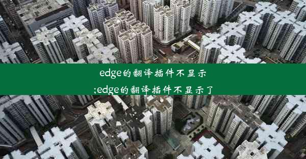 edge的翻译插件不显示;edge的翻译插件不显示了