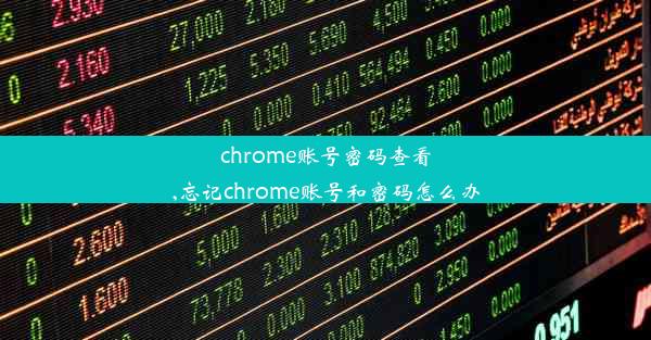 chrome账号密码查看,忘记chrome账号和密码怎么办