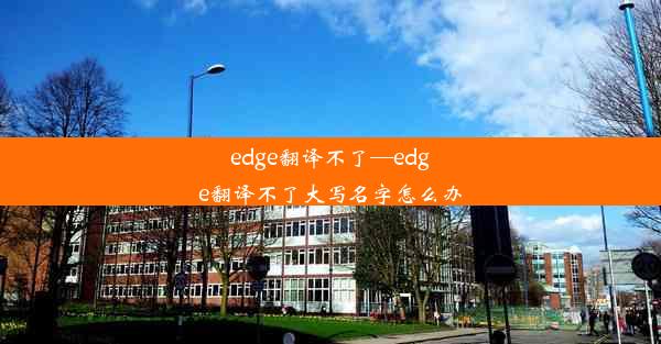 edge翻译不了—edge翻译不了大写名字怎么办