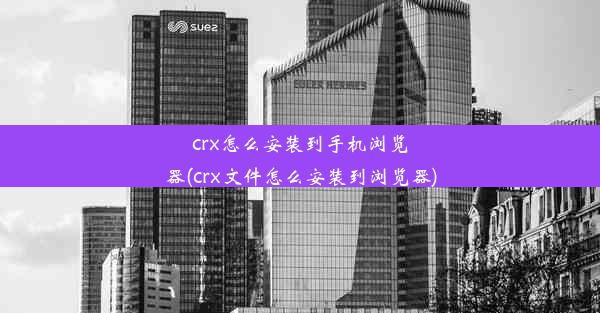 crx怎么安装到手机浏览器(crx文件怎么安装到浏览器)