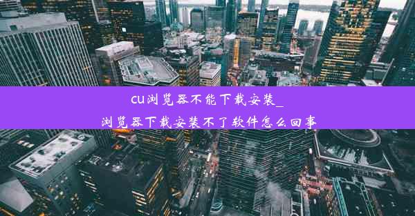 cu浏览器不能下载安装_浏览器下载安装不了软件怎么回事