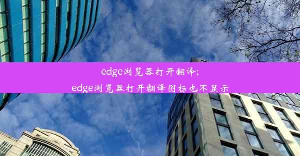 edge浏览器打开翻译;edge浏览器打开翻译图标也不显示