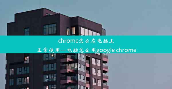 chrome怎么在电脑上正常使用—电脑怎么用google chrome