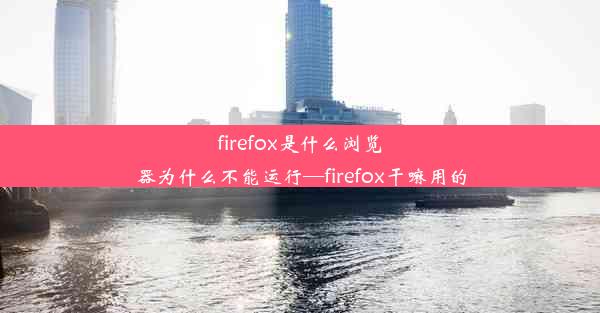 firefox是什么浏览器为什么不能运行—firefox干嘛用的