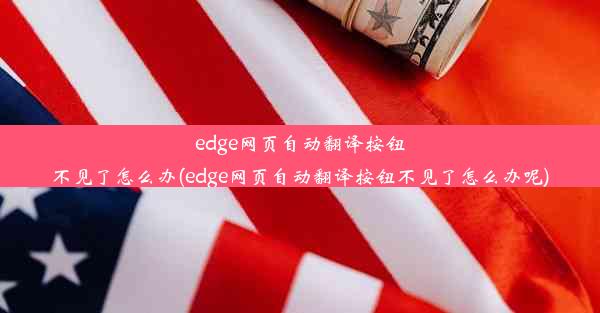 edge网页自动翻译按钮不见了怎么办(edge网页自动翻译按钮不见了怎么办呢)