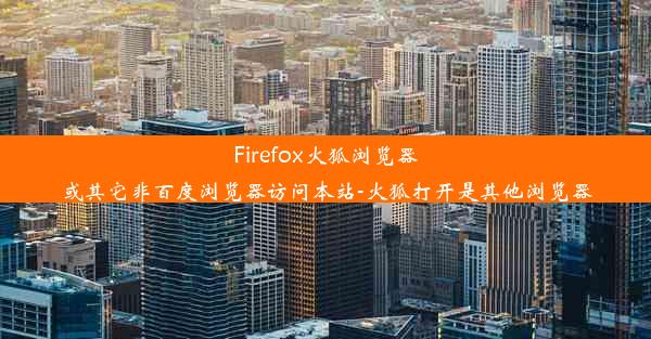 Firefox火狐浏览器或其它非百度浏览器访问本站-火狐打开是其他浏览器