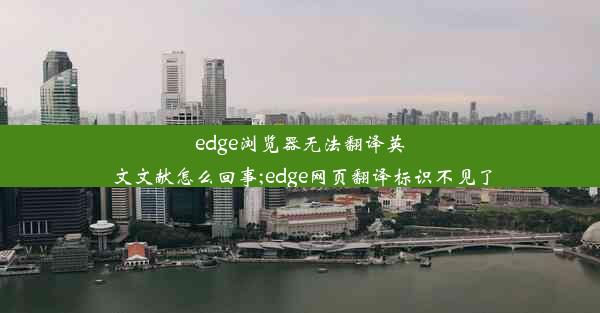 edge浏览器无法翻译英文文献怎么回事;edge网页翻译标识不见了