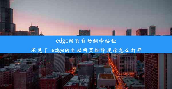 edge网页自动翻译按钮不见了_edge的自动网页翻译提示怎么打开