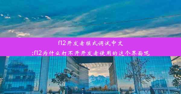 f12开发者模式调试中文;f12为什么打不开开发者使用的这个界面呢