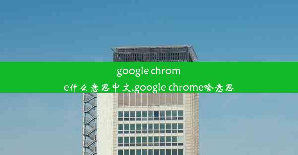 google chrome什么意思中文,google chrome啥意思