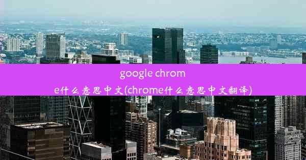 google chrome什么意思中文(chrome什么意思中文翻译)