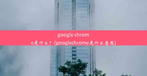 google chrome是什么？(googlechrome是什么意思)