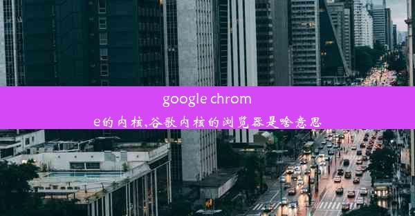 google chrome的内核,谷歌内核的浏览器是啥意思