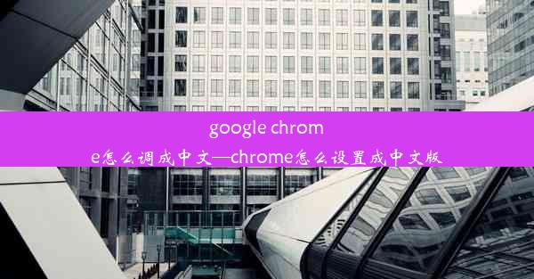 google chrome怎么调成中文—chrome怎么设置成中文版