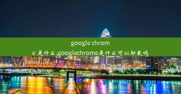 google chrome 是什么,googlechrome是什么可以卸载吗