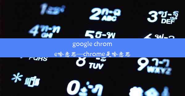 google chrome啥意思—chrome是啥意思