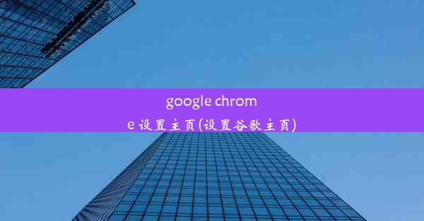 google chrome 设置主页(设置谷歌主页)