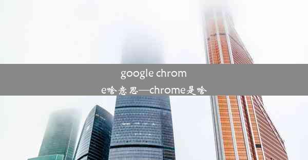 google chrome啥意思—chrome是啥