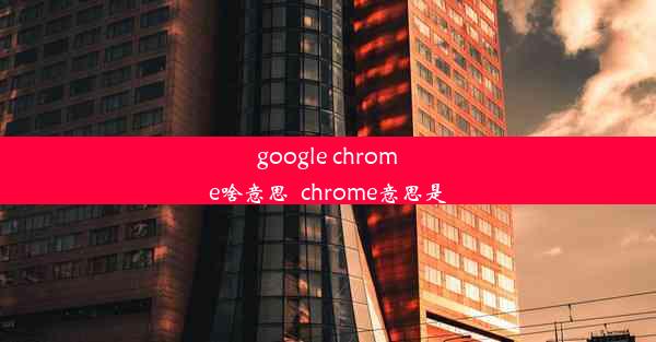 google chrome啥意思_chrome意思是