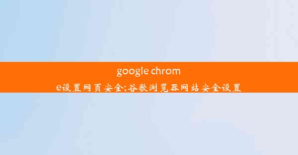 google chrome设置网页安全;谷歌浏览器网站安全设置