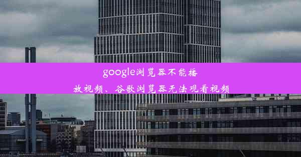 google浏览器不能播放视频、谷歌浏览器无法观看视频