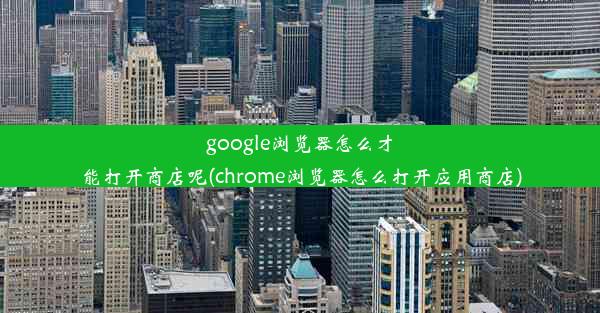 google浏览器怎么才能打开商店呢(chrome浏览器怎么打开应用商店)