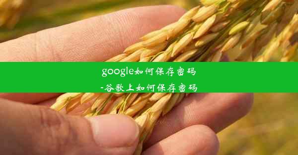 google如何保存密码-谷歌上如何保存密码