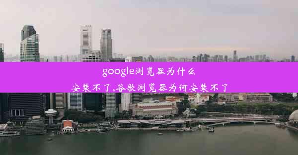 google浏览器为什么安装不了,谷歌浏览器为何安装不了