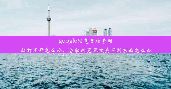 google浏览器搜索网站打不开怎么办、谷歌浏览器搜索不到东西怎么办