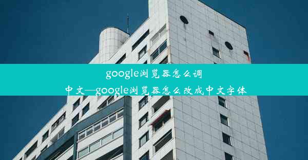 google浏览器怎么调中文—google浏览器怎么改成中文字体