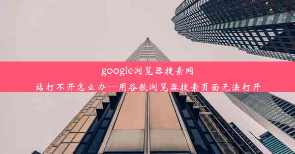 google浏览器搜索网站打不开怎么办—用谷歌浏览器搜索页面无法打开