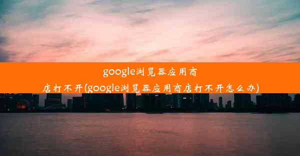 google浏览器应用商店打不开(google浏览器应用商店打不开怎么办)