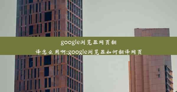 google浏览器网页翻译怎么用啊;google浏览器如何翻译网页