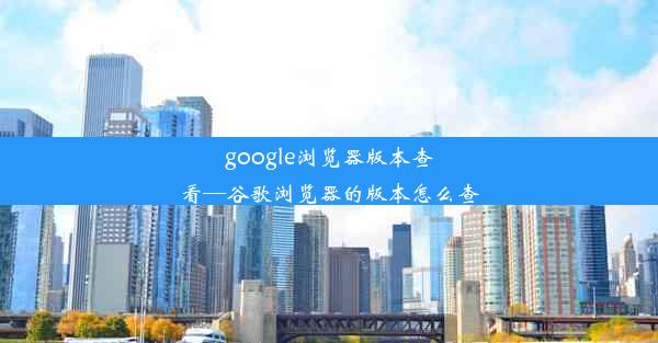 google浏览器版本查看—谷歌浏览器的版本怎么查