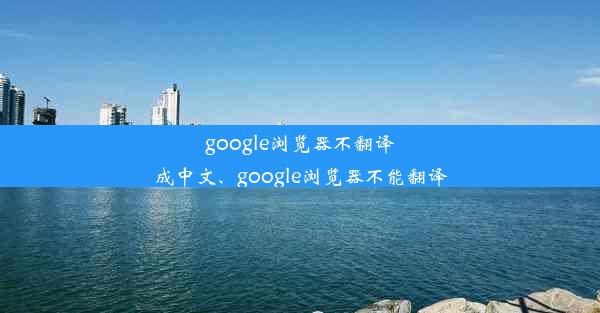 google浏览器不翻译成中文、google浏览器不能翻译