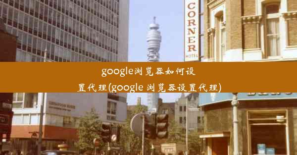 google浏览器如何设置代理(google 浏览器设置代理)