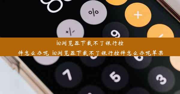 ie浏览器下载不了银行控件怎么办呢_ie浏览器下载不了银行控件怎么办呢苹果