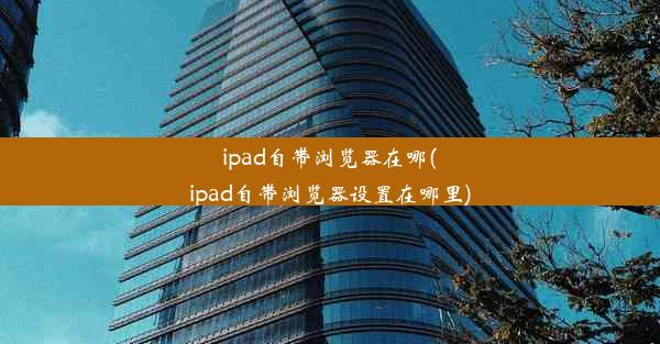 ipad自带浏览器在哪(ipad自带浏览器设置在哪里)