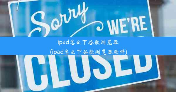 ipad怎么下谷歌浏览器(ipad怎么下谷歌浏览器软件)