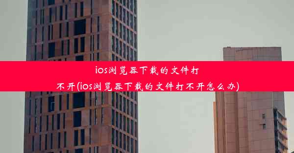 ios浏览器下载的文件打不开(ios浏览器下载的文件打不开怎么办)