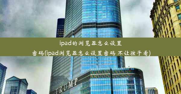 ipad的浏览器怎么设置密码(ipad浏览器怎么设置密码 不让孩子看)