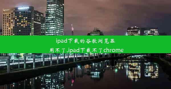 ipad下载的谷歌浏览器用不了,ipad下载不了chrome