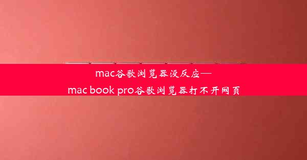 mac谷歌浏览器没反应—mac book pro谷歌浏览器打不开网页