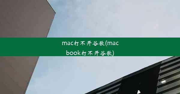 mac打不开谷歌(macbook打不开谷歌)